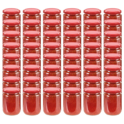 Vasi per Marmellata in Vetro Coperchio Rosso 48 pz 230 ml - homemem39