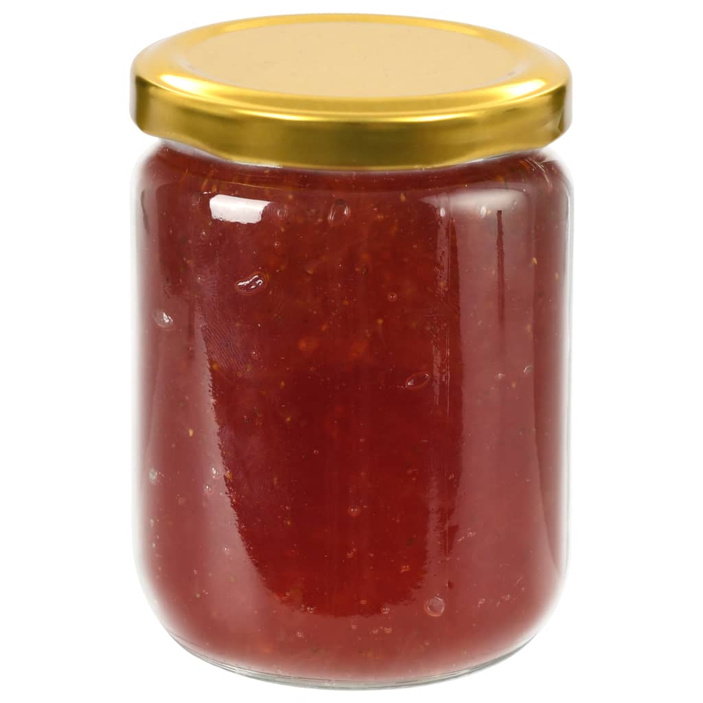Vasi per Marmellata in Vetro Coperchio Oro 48 pz 230 ml - homemem39
