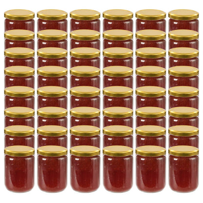 Vasi per Marmellata in Vetro Coperchio Oro 48 pz 230 ml - homemem39