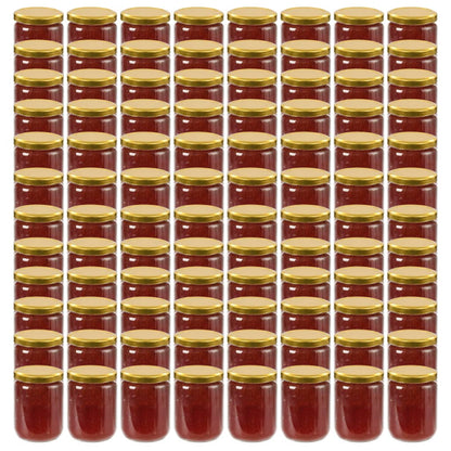 Vasi per Marmellata in Vetro Coperchio Oro 96 pz 230 ml - homemem39