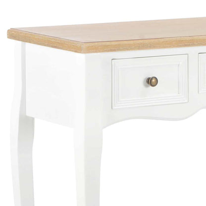 Tavolo Consolle da Trucco con 3 Cassetti Bianco