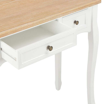 Tavolo Consolle da Trucco con 3 Cassetti Bianco