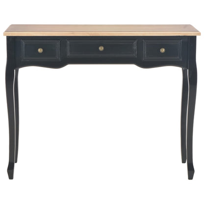 280046 vidaXL Dressing Console Table with 3 Drawers Black | homemem39