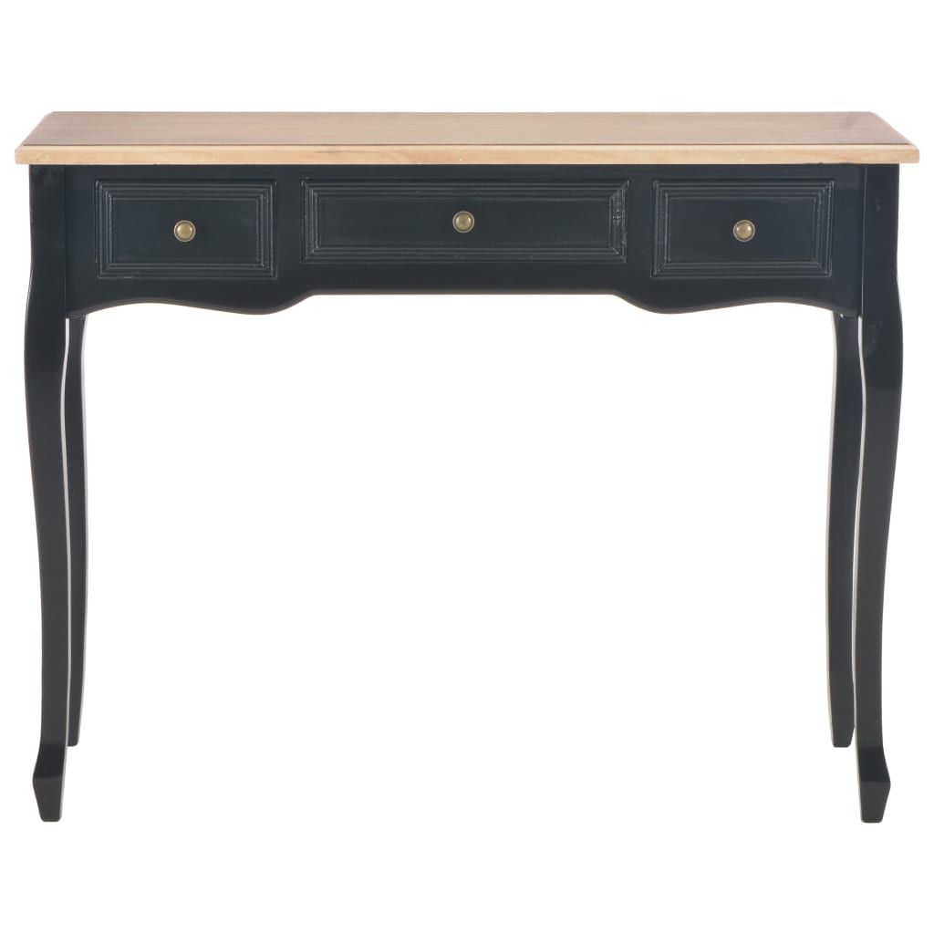 280046 vidaXL Dressing Console Table with 3 Drawers Black - homemem39