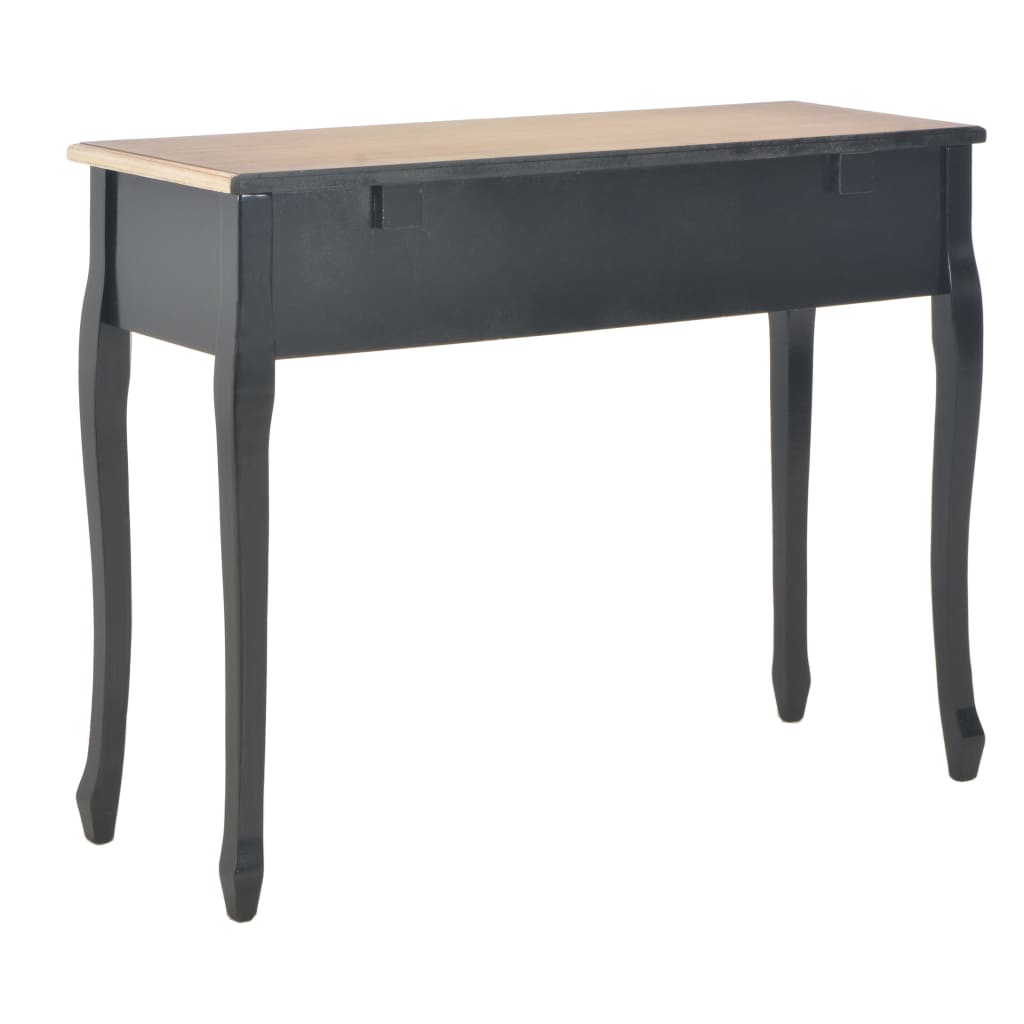 280046 vidaXL Dressing Console Table with 3 Drawers Black | homemem39