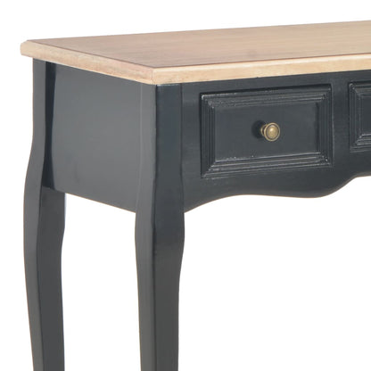 280046 vidaXL Dressing Console Table with 3 Drawers Black | homemem39