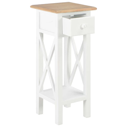 280057 vidaXL Tavolino Laterale Bianco 27x27x65,5 cm in Legno - homemem39