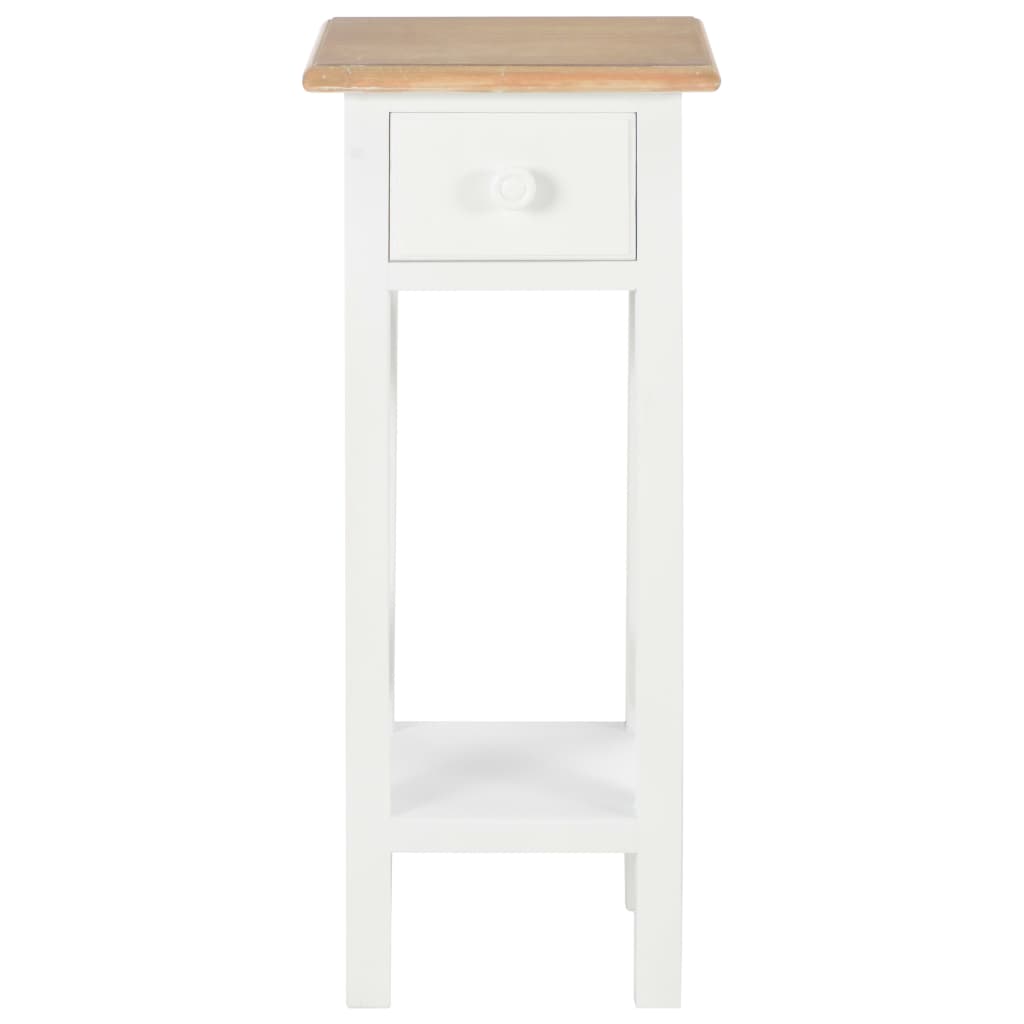 280057 vidaXL Tavolino Laterale Bianco 27x27x65,5 cm in Legno - homemem39