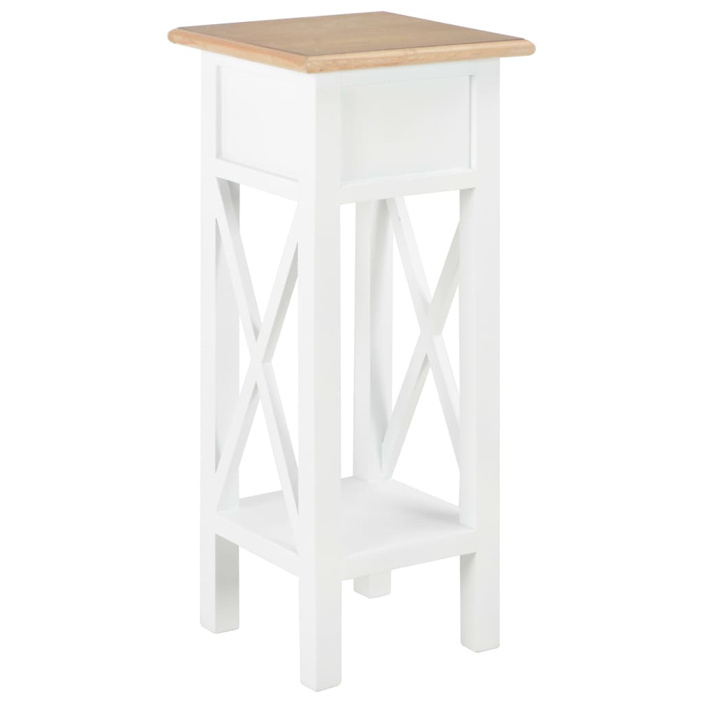 280057 vidaXL Tavolino Laterale Bianco 27x27x65,5 cm in Legno - homemem39