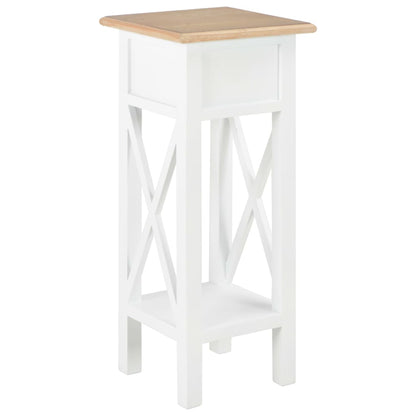 280057 vidaXL Tavolino Laterale Bianco 27x27x65,5 cm in Legno - homemem39