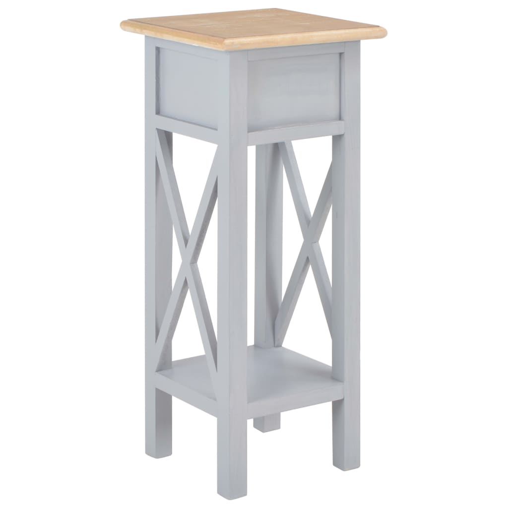 Tavolino Laterale Grigio 27x27x65,5 cm in Legno | homemem39