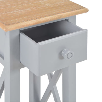 Tavolino Laterale Grigio 27x27x65,5 cm in Legno | homemem39