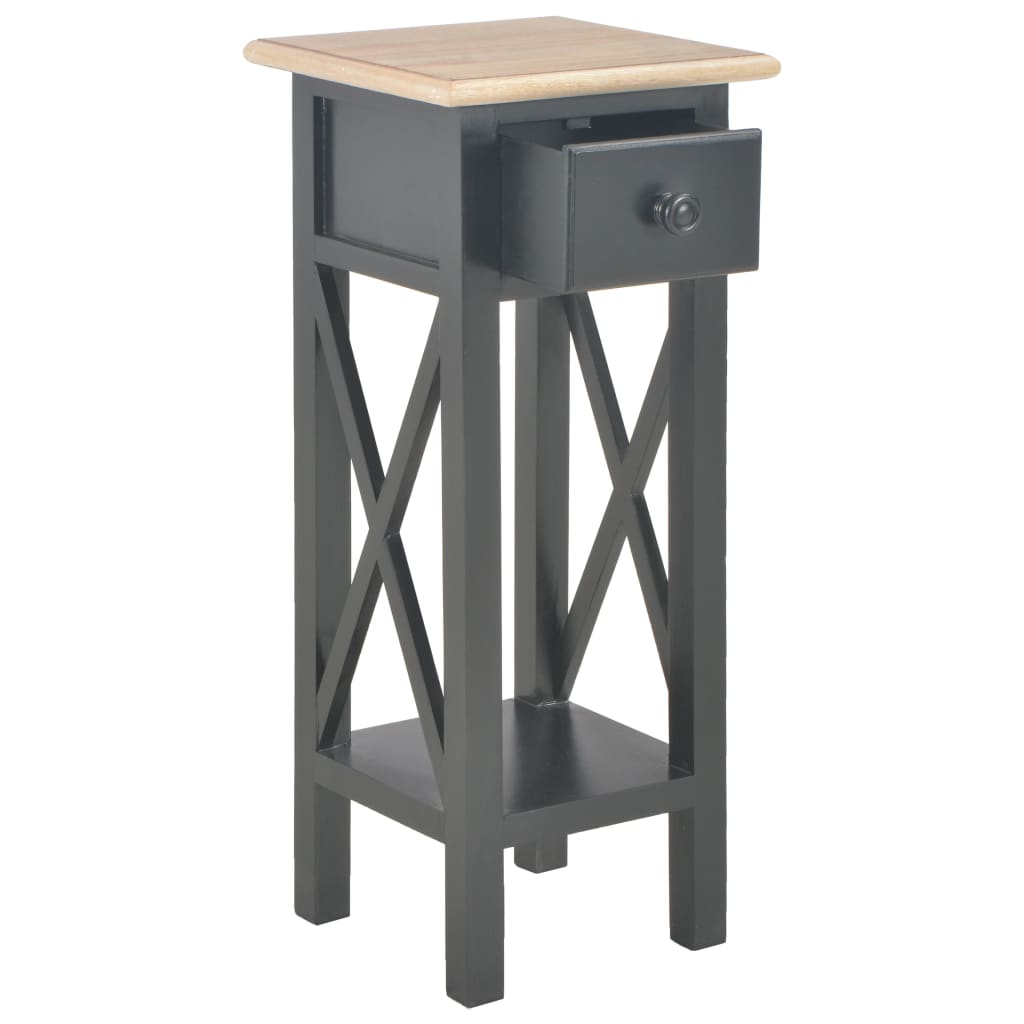 Tavolino Laterale Nero 27x27x65,5 cm in Legno | homemem39