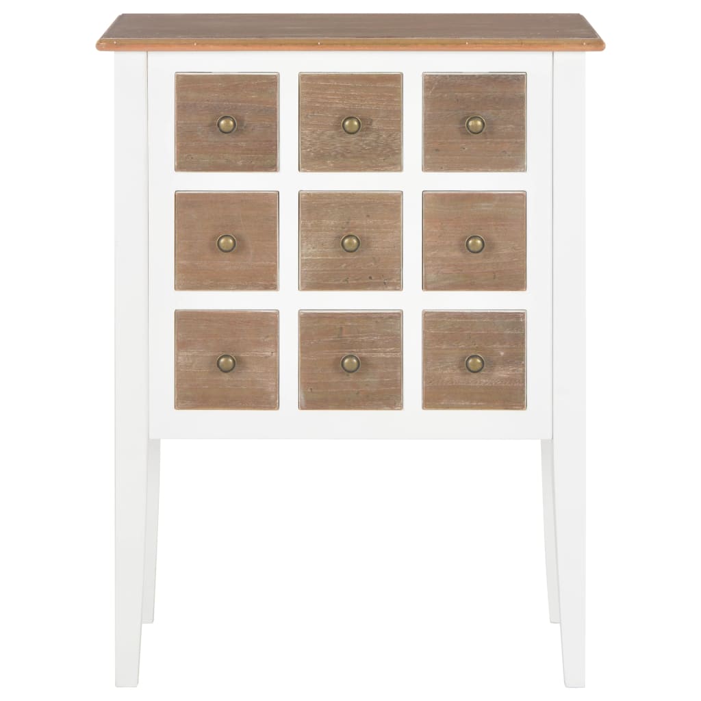 Credenza Bianca 54x30x80 cm in Legno Massello - homemem39