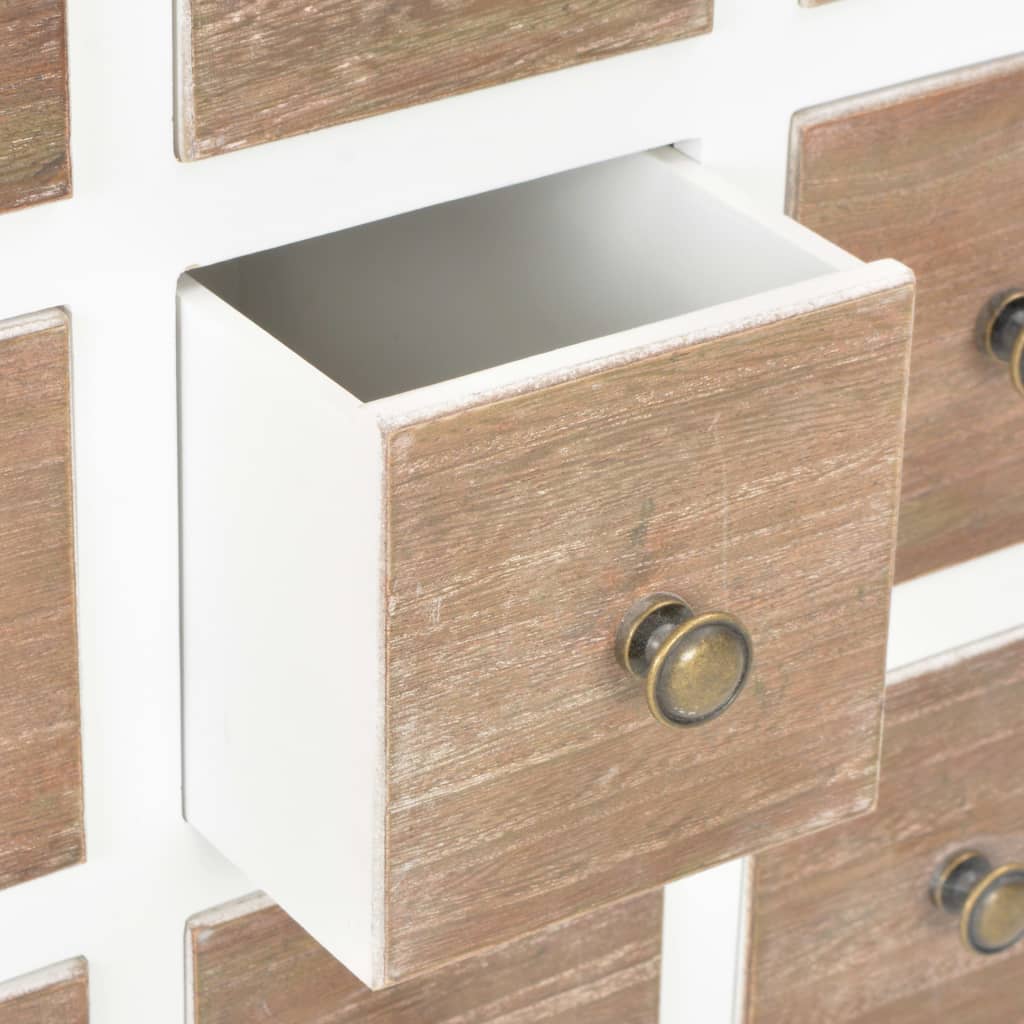 Credenza Bianca 54x30x80 cm in Legno Massello - homemem39