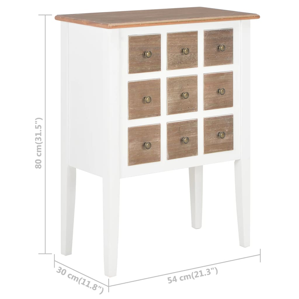 Credenza Bianca 54x30x80 cm in Legno Massello - homemem39