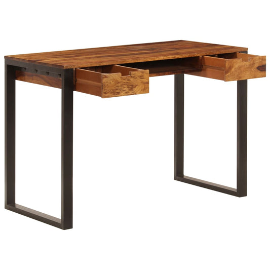 Scrivania 110x55x78 cm Massello di Acacia e Acciaio