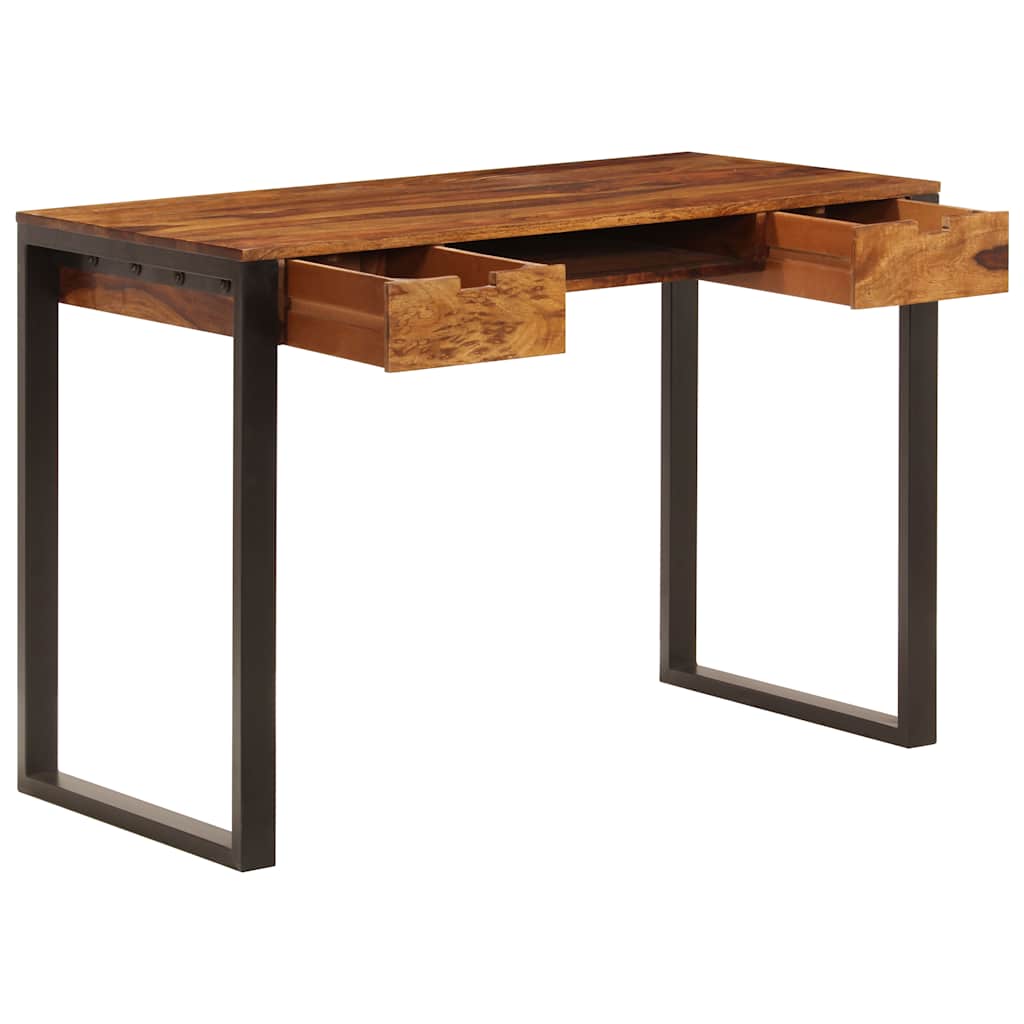 Scrivania 110x55x78 cm Massello di Acacia e Acciaio