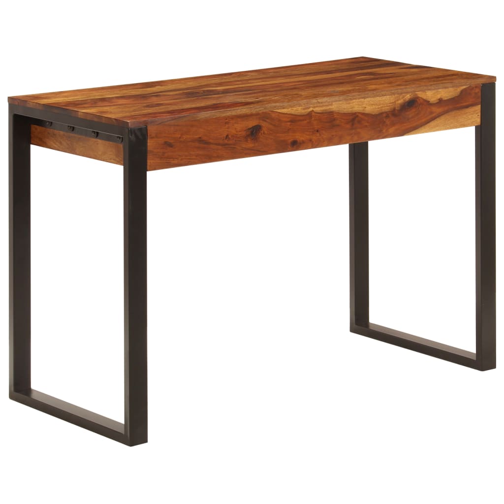 Scrivania 110x55x78 cm Massello di Acacia e Acciaio