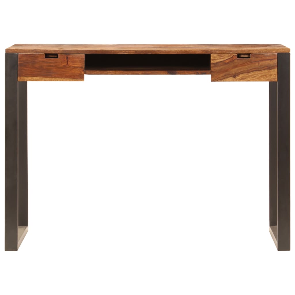 Scrivania 110x55x78 cm Massello di Acacia e Acciaio