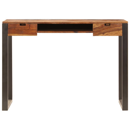 Scrivania 110x55x78 cm Massello di Acacia e Acciaio