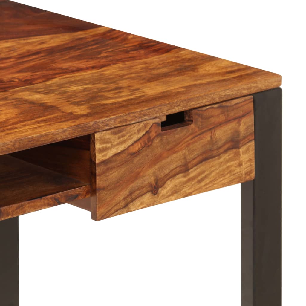 Scrivania 110x55x78 cm Massello di Acacia e Acciaio | homemem39
