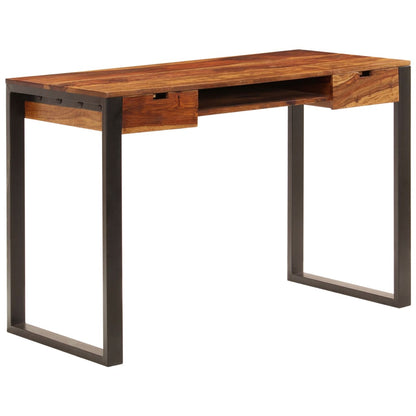 Scrivania 110x55x78 cm Massello di Acacia e Acciaio