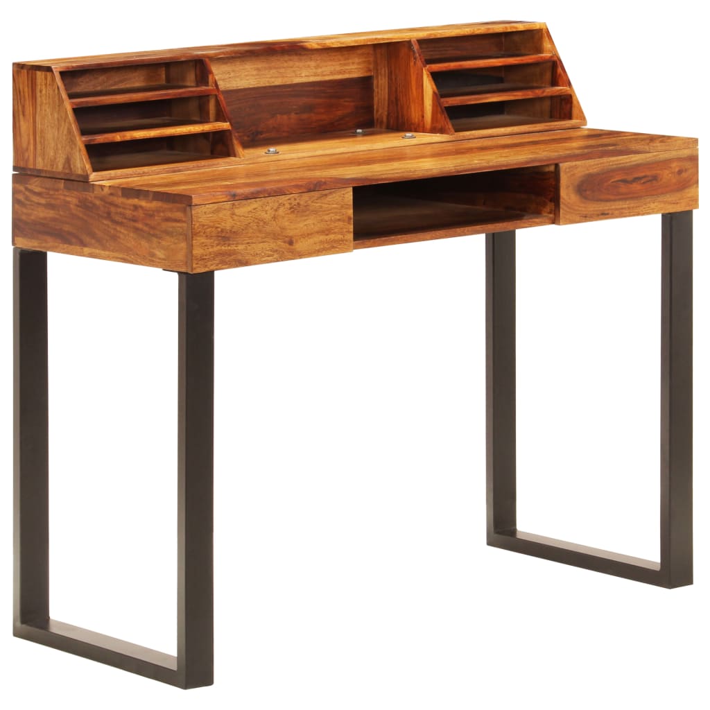Scrivania 110x50x94 cm Massello di Acacia e Acciaio