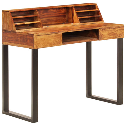 Scrivania 110x50x94 cm Massello di Acacia e Acciaio