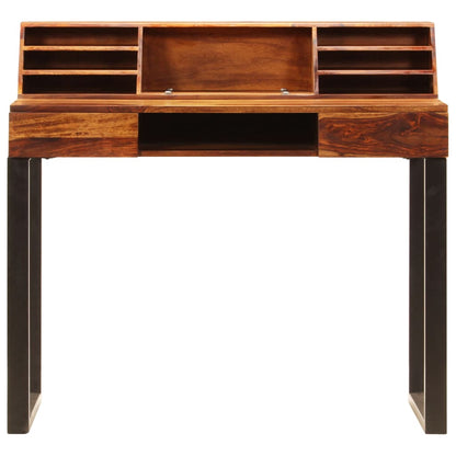 Scrivania 110x50x94 cm Massello di Acacia e Acciaio