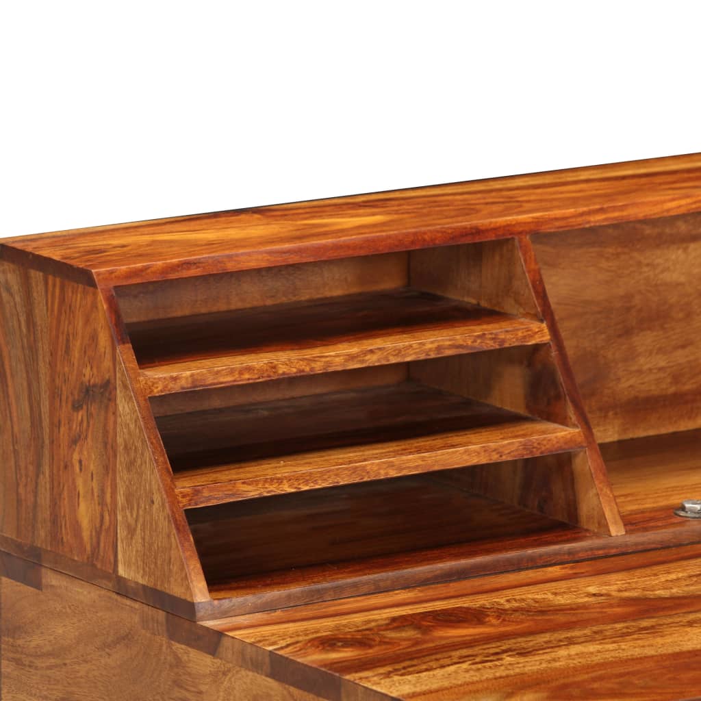 Scrivania 110x50x94 cm Massello di Acacia e Acciaio
