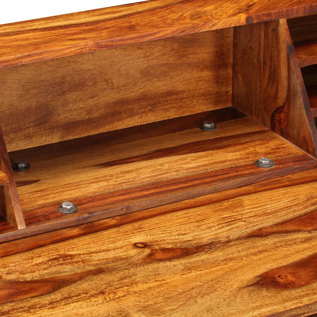 Scrivania 110x50x94 cm Massello di Acacia e Acciaio
