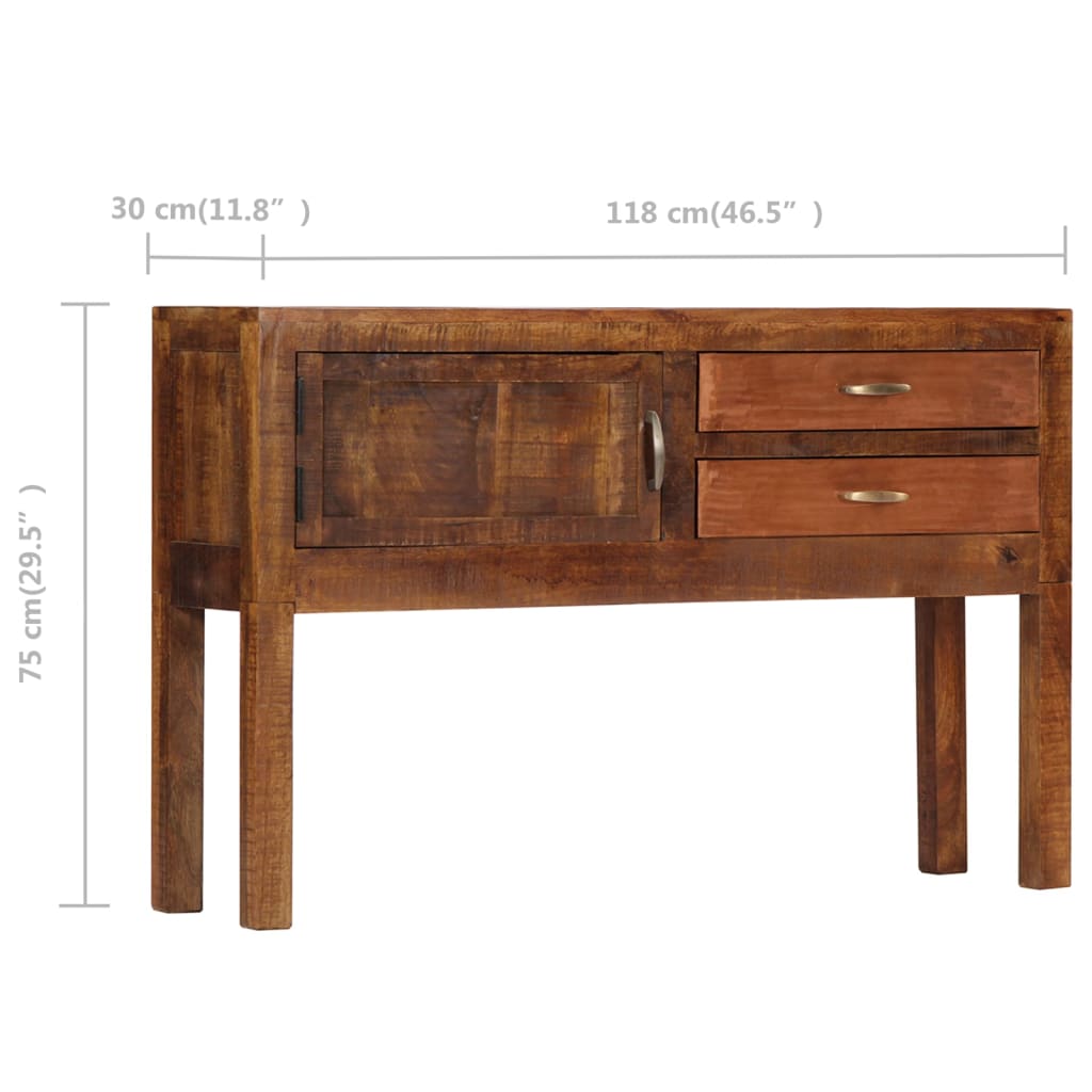 Credenza 118x30x75 cm in Legno Massello di Mango - homemem39
