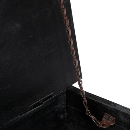 Tavolino da Salotto Nero 65x65x30 cm in Legno Massello di Mango