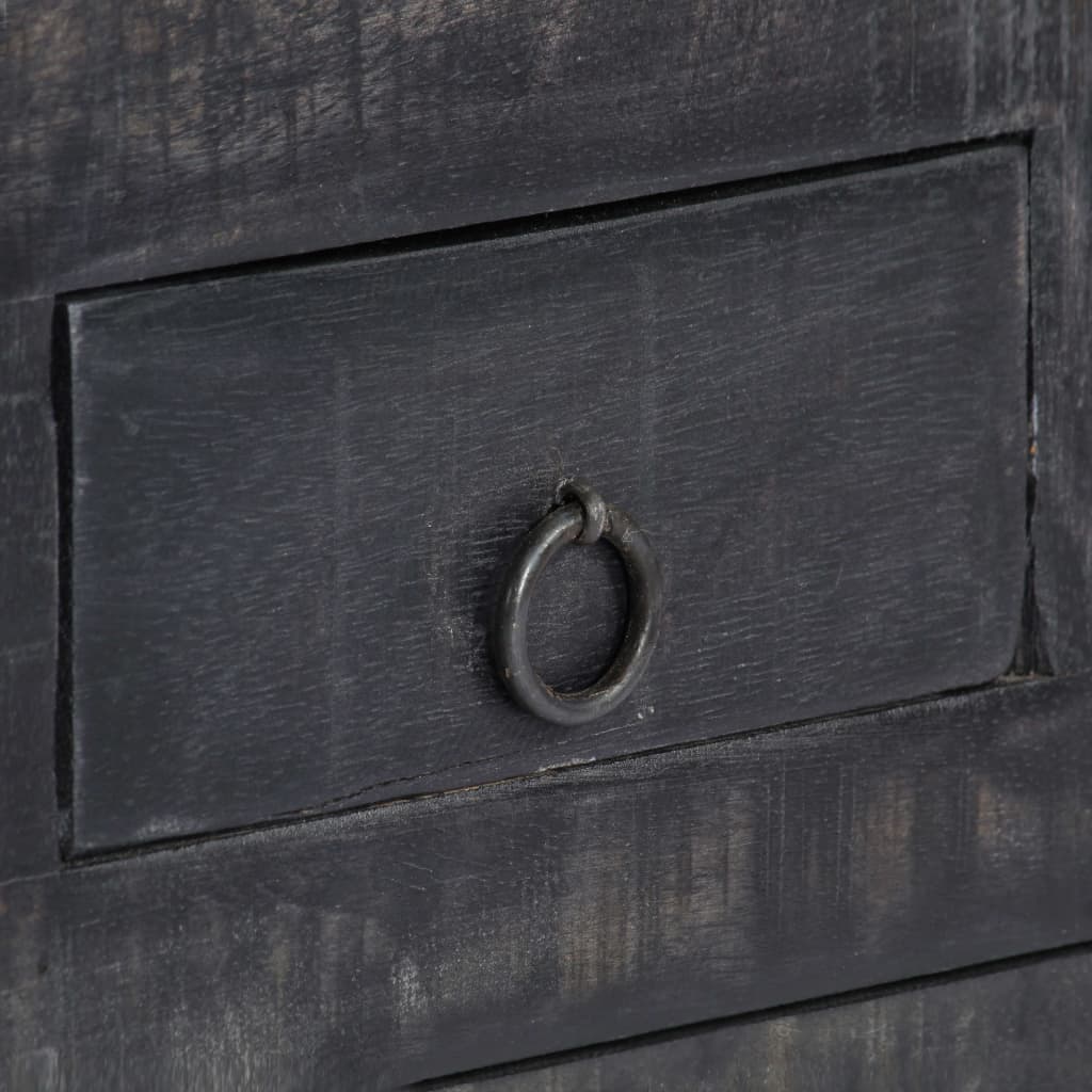 Tavolino da Salotto Nero 65x65x30 cm in Legno Massello di Mango