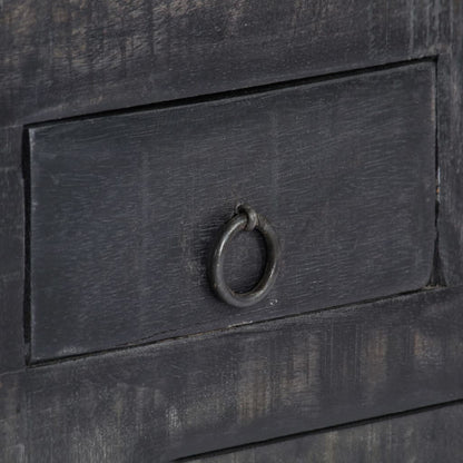 Tavolino da Salotto Nero 65x65x30 cm in Legno Massello di Mango