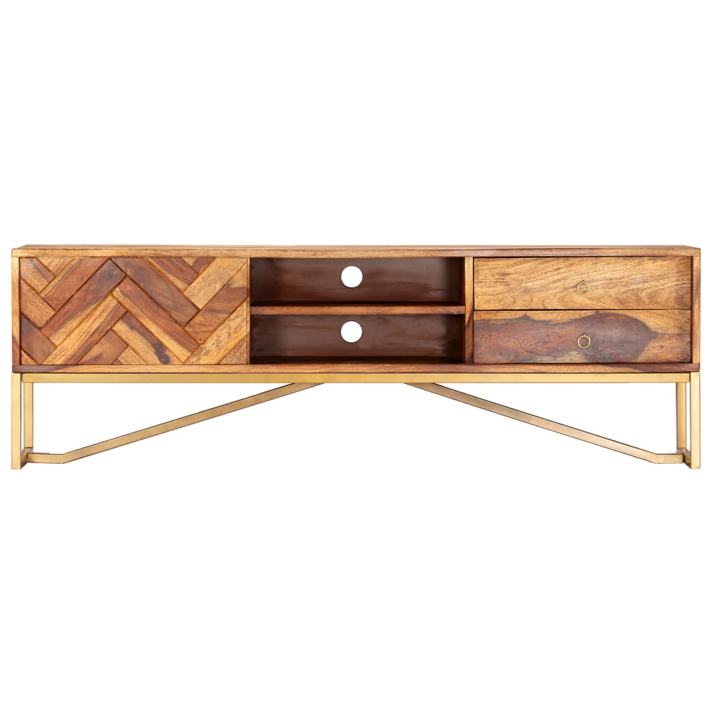 Mobile Porta TV 140x30x45 cm in Legno Massello di Acacia | homemem39