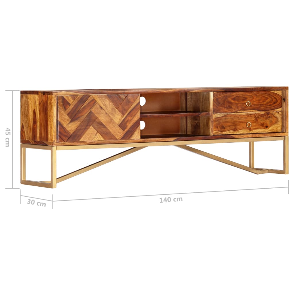 Mobile Porta TV 140x30x45 cm in Legno Massello di Acacia | homemem39