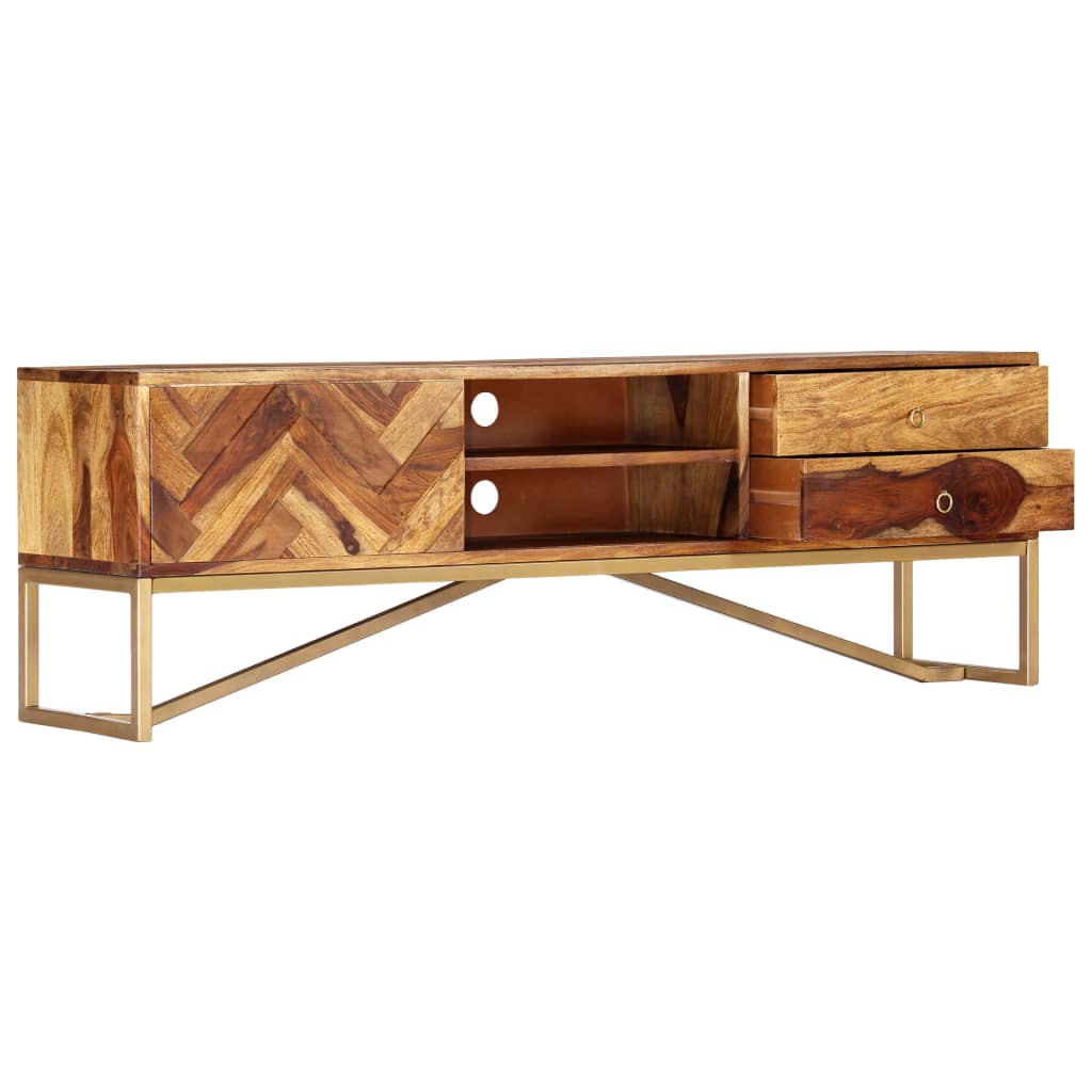 Mobile Porta TV 140x30x45 cm in Legno Massello di Acacia | homemem39