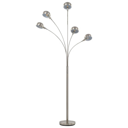 Lampada da Terra 200 cm 5 Bulbi E14 Argento - homemem39