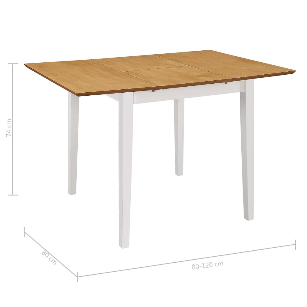 Tavolo da Pranzo Estensibile Bianco (80-120)x80x74 cm in MDF | homemem39