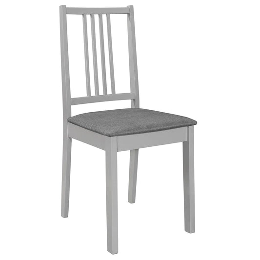 Sedie da Pranzo con Cuscini 4 pz Grigie in Legno Massello | homemem39