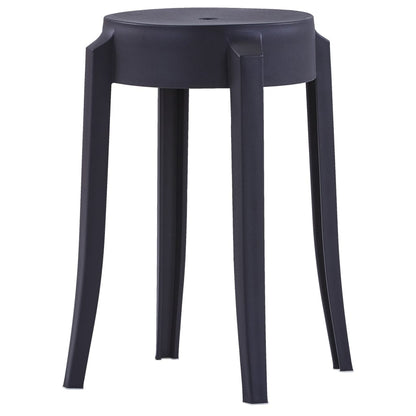 Stackable Stools 4 pcs Black in Plastic