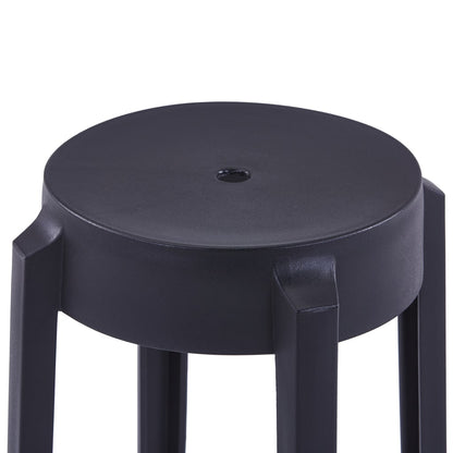 Stackable Stools 4 pcs Black in Plastic