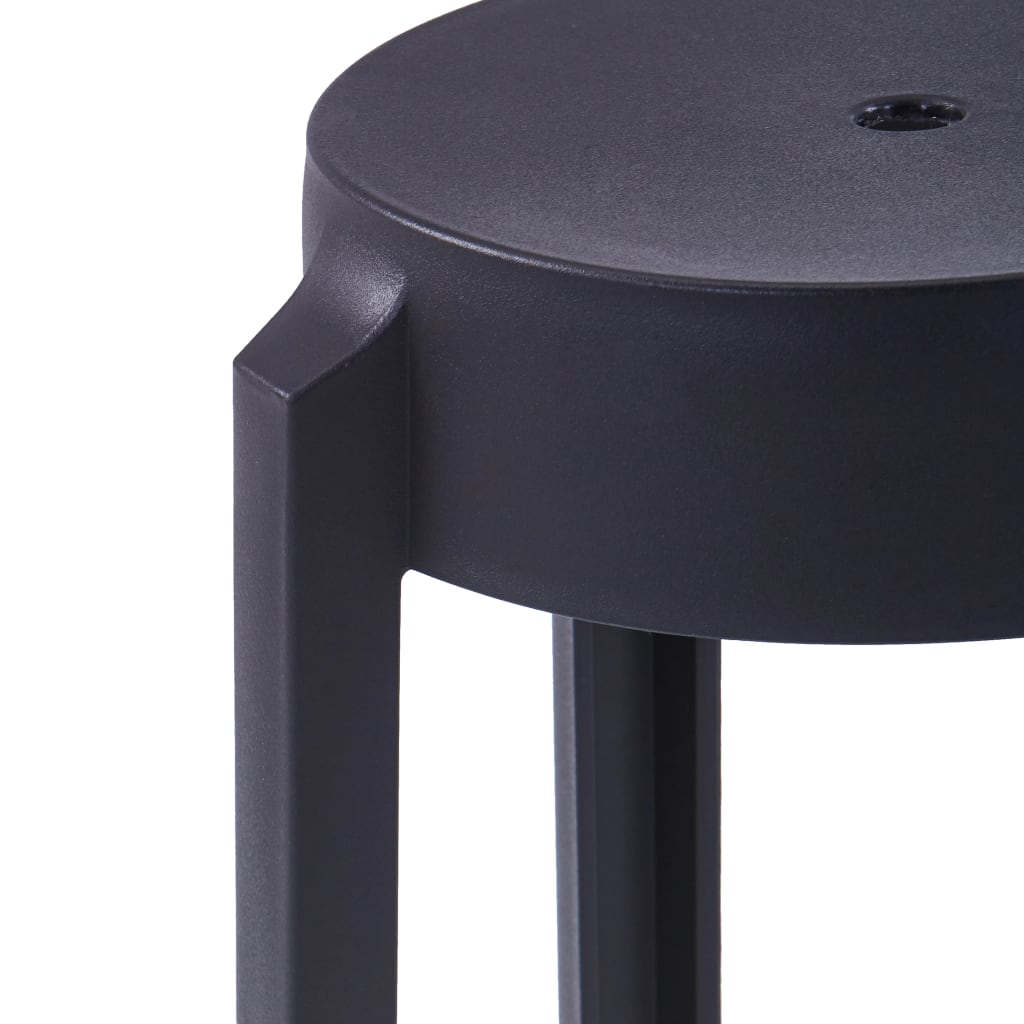 Stackable Stools 4 pcs Black in Plastic