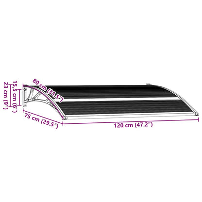 Pensilina per Porta Nera 120x75 cm in PC | homemem39
