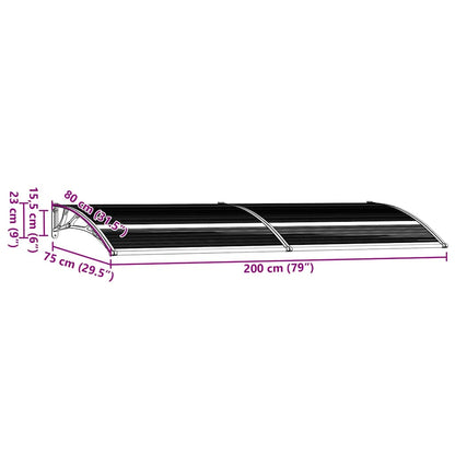 Pensilina per Porta Nera 200x75 cm in PC | homemem39