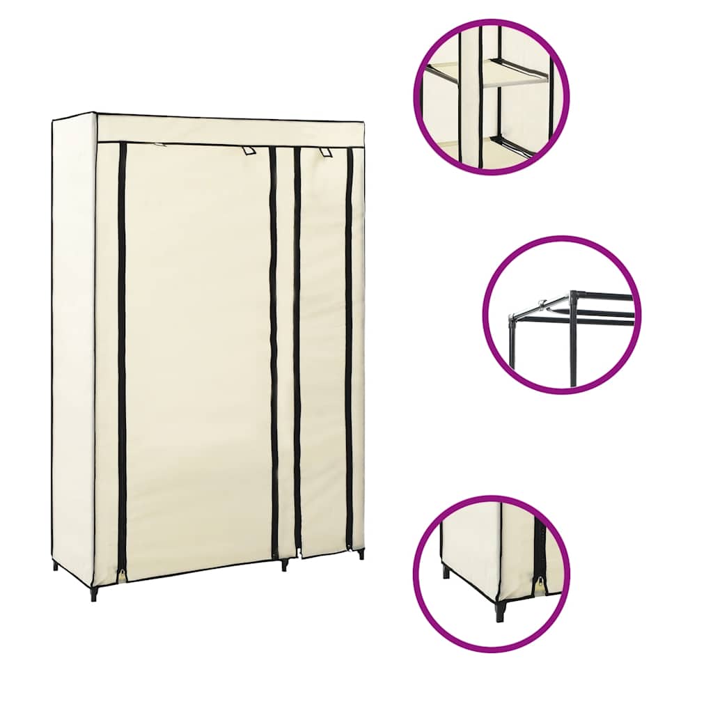Armadi Pieghevoli 2 pz Crema 110x45x175 cm in Tessuto | homemem39