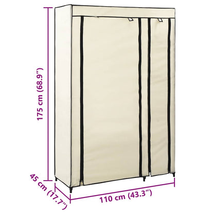 Armadi Pieghevoli 2 pz Crema 110x45x175 cm in Tessuto | homemem39