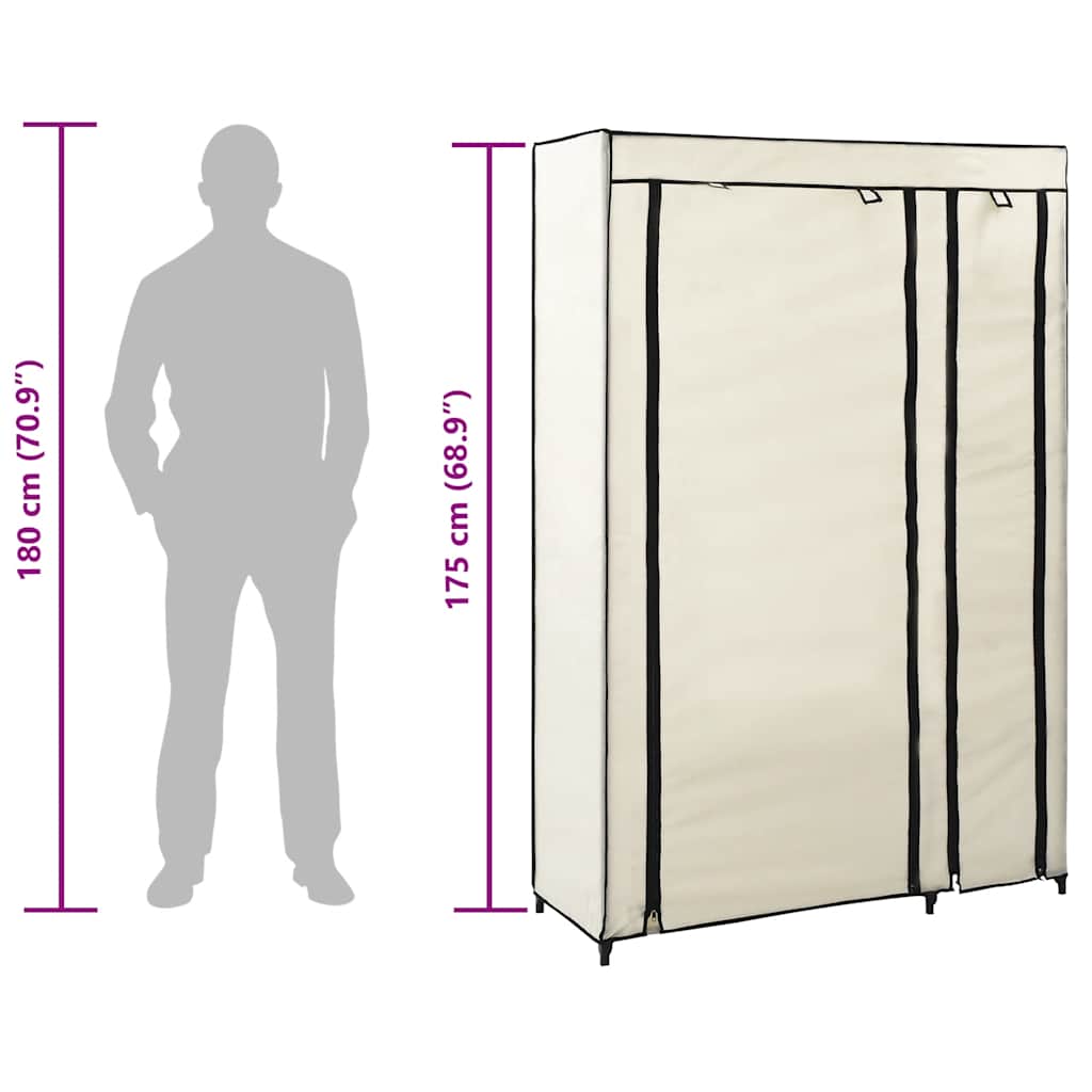 Armadi Pieghevoli 2 pz Crema 110x45x175 cm in Tessuto | homemem39